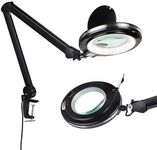 Brightech LightView Pro Magnifying Desk Lamp, 2.25x Light Magnifier with Clamp, Adjustable Magnifying Glass with Light for Crafts, Reading, Close Work - Black