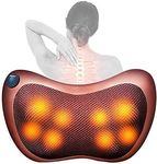 SHOPKART® Neck Back Shoulder Heat Pillow Massager for Car Home Office Electronic Massage Pillow Deep Kneading Massager Relax Pain Pillow Cushion Electric Infrared Heating Massager