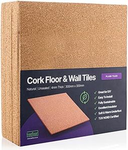 Cork Tiles Natural(2.25 sqm Coverage) - 300x300mm Tiles | Great for Floors, Walls, DIY, Pin Boards & Craft Projects | Acts as Sound Proofing & Insulation (Pack of 25)