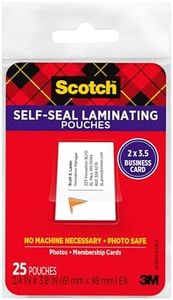 Scotch Self-Sealing Laminating Pouches, 25 Pack, Business Card Size, Great for Gift Tags