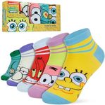 Spongebob Squarepants Men's Ankle Socks Pack of 5 Soft & Breathable - Men's Gifts, multicoloured, 40-45