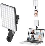 Newmowa 60 LED High Power Rechargeable Clip Fill Video Conference Light with Front & Back Clip, Adjusted 3 Light Modes for Phone, iPhone, Android, iPad, Laptop, for Makeup, TikTok, Selfie, Vlog