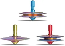 Plexity UFO Tops | Metal Spinning Tops | Triangulum Series Collector 3-Pack Set (Psychedelic Steel)