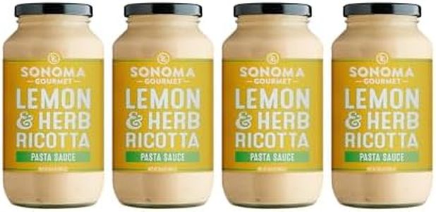 Lemon Herb Ricotta Pasta Sauce | No-Sugar Added | Fresh Ingredients | 25 Ounce Jars (Pack of 4)