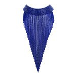 Ever Faith Rhinestone Statement Necklace for Women, Tassel Bib Choker Collar Chunky Costume Jewelry Blue