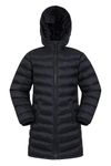 Mountain Warehouse Florence Kids Long Jacket - Insulated Winter Coat Black Kids 7-8 Yrs (116-128 cm)