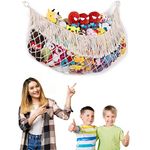 ecofynd Stuffed Animal Toy Hammock,Hanging Cotton Organizer Storage For Soft Toys,Boho Large Corner Plush Toys,Net Holder For Nursery Kids,Play Room,Bedroom,Kid Room(Bh015),White