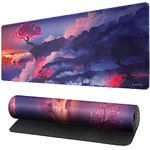 LznYi Large Gaming Mouse Pad (35.4x15.7 in) Extended XXL Mouse Mat Long Desk Pad with Stitched Edges for Home Office Gaming Work (90x40 yinhua15)