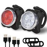 Balhvit Bike Light Set, Super Bright USB Rechargeable Waterproof Mountain Road Safety & Easy Mount LED Bicycle Lights, USB Cycling Front & Rear Light