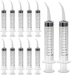 20 Pcs 12ml Dental Plastic Syringe Sterile Individual Wrap,with Curved Tip Plastic Syringes Dental Irrigation Syringe for Science Labs, Oral Dental Care，Feeding Pets, Oil or Glue Applicator (12ml)