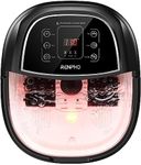 RENPHO Motorized Rollers Foot Spa Massager, Foot Bath with Fast Heating, Automatic Massage, Powerful Bubble Jets, Pedicure for Tired Feet, Adjustable Timer and Temperature,Black