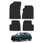 Rubber Car Mats Compatible with Citroen C3 (2017+) Tailored Fit Rubber Floor Mats Set Accessory Black Custom Fit 4 Pieces with Clips - Anti-Slip Backing, Heavy Duty & Waterproof