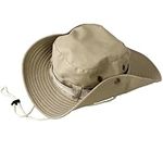 Taeku Fishing Hat Wide Brim Boonie Hat Sun Protection Cap Breathable Safari Hat for Man Woman (Light Khaki)