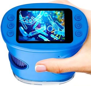 Kids Microscope 1000X Digital Handheld Microscope with 2.0" IPS Screen, Outdoor Toys Portable STEM Science Lab Gifts, Rechargeable Pocket Educational Toy for Boys & Girls Age 4-6 8-12, Blue