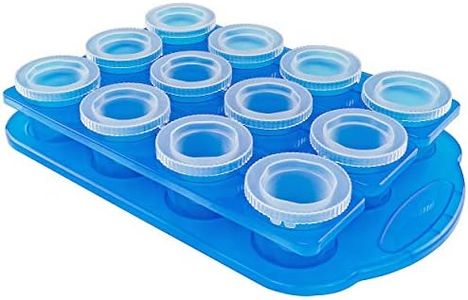 Fairly Odd Novelties 12pc Set-Add Water & Freeze to Make Ice Shot Glasses-Includes Serving Tray, One Size, Blue,FON-10051