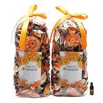 Qingbei Rina Potpourri Bag,Orange Scented Pot Pourri Bag,Harvest Dried Flowers,Bowl Vase Filler Home Fragrance Perfume,Table Centerpiece Wedding Party Easter Decor Gifts,2 Bags 8.4 Oz