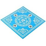 Mahjong Mat Game Table Mat Suitable for Mahjong Tile Game Poker Game Domino Game Game Mat is Made of Rubber Material (Blue, 31.5 inches)