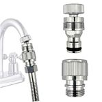 Dishwasher,washer Snap Coupling Adapter,shower hose, garden hose(3/4GHT) quick connection, for Bathroom/kitchen,sink to hose adapter Faucet Hose, Sink Quick-fit Attachment (Quick-Connect)