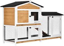 PawHut 62" Rabbit Hutch, Wooden Bun