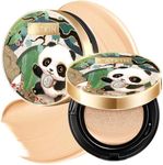 CATKIN Panda Land Full Coverage Cushion Fondation, Breathable Hydrating Nourishing Poreless Face Makeup Save for Sensitive Skin,Sheer Finish (W11 Light)