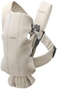 Baby Bjorn Baby Carrier MINI 3D Jersey, Light Beige, Newborn to 12 Months, Easy to Wear, Lightweight and Compact