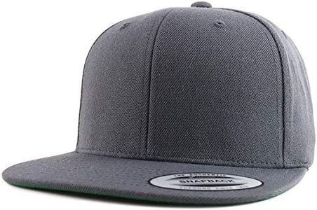 Armycrew Flexfit Oversize XXL Structured Blank Flatbill Snapback Cap - Charcoal - 2XL