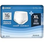 SUNKISS TrustPlus Incontinence and Postpartum Underwear for Men and Women, Disposable Protective Underwear with Maximum Absorbency, Odor Control, XLarge, 16 Count