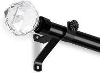 Black Curtain Pole - 85 to 223 cm C