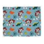 PAW PATROL Character World Official Dino Fleece Blanket Throw | Blue Mighty Dinosaur Design Super Soft Blanket | Perfect For Any Bedroom 100x150