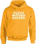 Hippowarehouse Filthy Mother Rucker Unisex Hoodie Hooded top (Specific Size Guide in Description) Gold