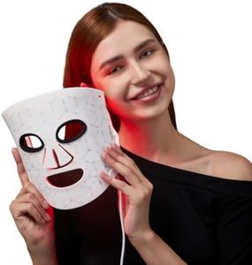 4-in-1 Red Light Therapy for Face, 300 LEDs Face Mask with 620nm Red, 460nm Blue & 850nm Near-Infrared, Rechargeable Skin Care Mask for Sensitive Skin, Age-Defying, Acne & Repair (White)