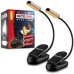 GearLight NiteOwl Rechargeable Book Light [2 Pack] - Dual Amber and White Modes, Reading Lights for Books in Bed at Night, Clip on Booklight Lamp for eReader, Headboard, Desk, School