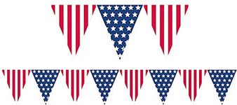 (PKT) 4th July USA Pennant Banner 3.65m