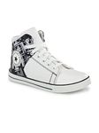 AROOM Casual Canvas Boots Fashionable,Casual wear lace-up Boots for Women and Girls (White, Numeric_3)
