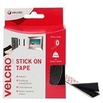 VELCRO Brand Stick On Black, Hook and Loop Tape Self Roll 20mm x 2.5m. Cut-to-Length Strong and Secure Adhesive Strips. Perfect Home, Office and Garage Fasteners Solution