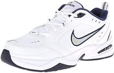 Nike, Mens, Air Monarch IV, White/Metallic Silver/Midnight Navy, 10, 4E - Extra Wide