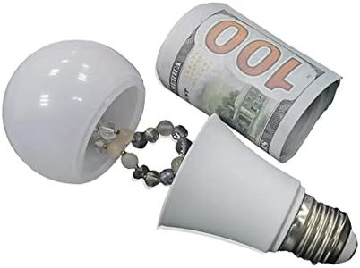 Lightbulb Diversion Safe - (2 Pack) Hidden Secret Compartment to Hide Money, Jewelry & Small Items | Small Container to Keep Valuables Safe in Plain Sight Storage Realistic Light Bulb Decoy Hiding Box