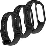 AWINNER Bands Compatible With Xiaomi Mi Band 7 Smartwatch Wristbands Replacement Band Accessaries Straps Bracelets for Mi 7 (3-Black)