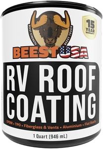 BEEST RV Roof Coating White, 32 Oz Covers up to 12.5 sq ft (2 Coats), Solar Reflective & Waterproof Sealant| Elastomeric Leak Repair Coating, Liquid Rubber RV Roof Sealant for Trailers, Camper & More