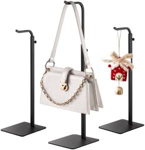 pickpiff 3-Pack Adjustable Table Banner Stands & Purse Holders, Black