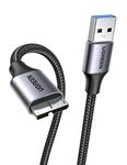 UGREEN Hard Drive Cable Braided USB 3.0 Micro B Lead 0.5M 5Gbps SuperSpeed 4TB Max Compatible with External Hard Drive, WD Element, Seagate Expansion, LaCie Rugged, Toshiba Canvio, Maxtor (0.5M)