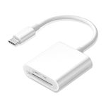 USB C SD Card Reader, Type C Card Reader with Dual Slot Memory Card Reader Trail Camera Viewer USB C to SD Card OTG Adapter for iPhone 15 16/iPad/MacBook/Mac, and More Type-C Devices, Plug and Play