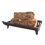 UBACKS 22 inch Fireplace Grate Heavy Duty, Cast Iron Fire Grate - 22" W x 12" D x 5.25" H (2" Clearance)