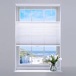 SUNFREE Top Down Bottom Up Cellular Blinds,Cellular Shades Blackout, Honeycomb Window Shade for Windows, 34" W x 64" H, White(Light Filtering)