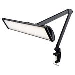 Neatfi 3,500 Lumens Ultra LED Touch Control Task Lamp with Clamp, 66CM Wide, Dimmable, 5 Brightness Levels & 3 Light Modes, 3000-6000K Correlated Color Temperature, 45W, 540Pcs SMD LED (Black)