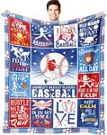 Baseball Gifts for Boys Men Blanket Ultra Soft Flannel Baseball Throw Blanket Baseball Lover Baseball Team Blankets Gifts for Kids Adults 60"X50"