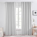 Deconovo Back Tab and Rod Pocket Curtains, Thermal Insulated Blackout Curtains Room Darkening Curtains for Living Room, 52x84 Inch, Silver Grey, 2 Panels