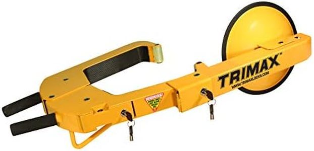 TRIMAX TWL400 Larger Ultra-Max Adjutable Wheel Lock with Disc Cover Free Pad Lock, Yellow