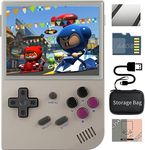 Anbêrnic RG35XX Handheld Emulator Pocket Retro Handheld Game Console, Built-in 64G TF Card 5474 Classic Games 3.5 Inch IPS Screen Linux System Support HDMI TV Output (RG35XX-Grey+Bag)