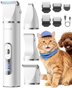 oneisall Quiet Cat Clippers for Matted Hair, 3 in 1 Cat Grooming Kit with LCD Display, Hair Trimmer for Paw Trimmer, 3 Speed, Cordless, IPX7 Waterproof Pet Clippers for Butt, Paw, Back, Ear, Face